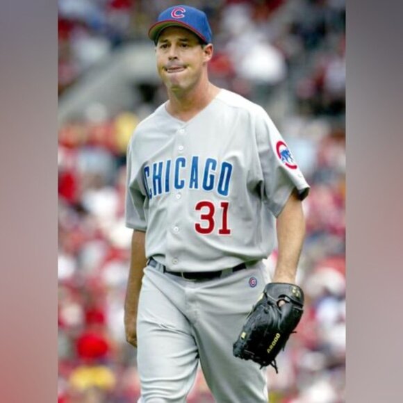 Majestic Authentic Chicago Cubs Greg Maddux #31 Gray Baseball Jersey Men’s Sz: L - Picture 4 of 9